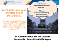 Integrasi Pengelolaan Program Kemitraan (PK) BUMN Melalui PT Permodalan Nasional Madani (PNM) untuk Meningkatkan Daya Saing Daerah (Kementerian BUMN)