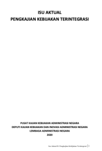 Isu Aktual Pengkajian Kebijakan Terintegrasi