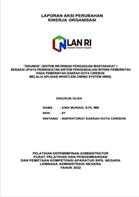 SIDUMAS (Sistem Informasi Pengaduan Masyarakat) sebagai Upaya Peningkatan Sistem Pengendalian Intern Pemerintah pada Pemerintah Daerah Kota Cirebon melalui Aplikasi Whistleblowing System (WBS) (Inspektorat)