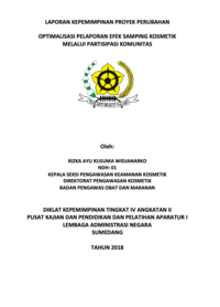 Optimalisasi Pelaporan Efek Samping Kosmetik Melalui Partisipasi Komunitas (Badan Pengawas Obat dan Makanan - BPOM)