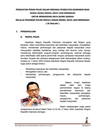 Penguatan Peran Polri dalam Menjaga Stbilitas Keamanan Bagi Dunia Usaha Mikro, Kecil dan Menengah untuk Mendukung Daya Saing Daerah Melalui Program Polisi Peduli Usaha Mikro, Cecil dan Menengah