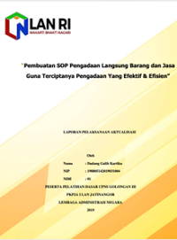Pembuatan SOP Pengadaan Langsung Barang Dan Jasa Guna Terciptanya Pengadaan Yang Efektif Dan Efisien (BPOM)