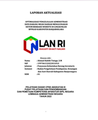 Optimalisasi Pengelolaan Administrasi Data Barang Milik Daerah Menggunakan Sistem Berbasis Website Di Lingkungan BPPKAD (Badan Pengelolaan Pendapatan Keuangan dan Aset Daerah) Kabupaten Banjarnegara
