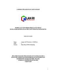 Pembuatan SOP Mikro Perjalanan Dinas Di Balai Besar Pengawas Obat Dan Makanan Di Bandung (BPOM)