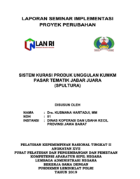 Sistem Kurasi Produk Unggulan KUMKM Pasar Tematik Jabar Juara (SPULTURA) (Dinas Koperasi dan Usaha Kecil Provinsi Jawa Barat) (TERBAIK 2)