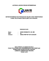Sistem Informasi Dan Pengaduan Online Yang Terintegrasi Di Mal Pelayanan Publik (MPP) Kota Bogor (Dinas PMPTSP - Dinas Penanaman Modal Dan Pelayanan Terpadu Satu Pintu)
