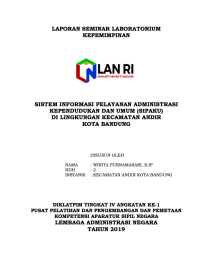 Sistem Informasi Pelayanan Administrasi Kependudukan Dan Umum (SIPAKU) Di Lingkungan Kecamatan Andir Kota Bandung