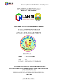Sistem Pelayanan Administrasi Publik Di Kecamatan Sungai Bahar (Sipelik Sabar) Berbasis Website