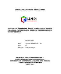 Efektifitas Penerapan Media Pembelajaran Quizizz Pada Masa Pandemi Dalam Kegiatan Pembelajaran Di SDN 159 Sekejati Kota Bandung