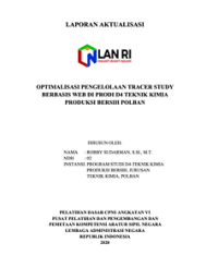Optimalisasi Pengelolaan Tracer Study Berbasis Web Di Prodi D4 Teknik Kimia Produksi Bersih Politeknik Negeri Bandung