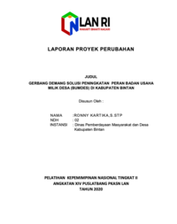 Strategi Peningkatan Peran Badan Usaha Milik Desa (BUMDES) Di Kabupaten Bintan - Dinas Pemberdayaan Masyarakat dan Desa Kabupaten Bintan