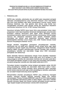 Peningkatan Kemampuan Melalui Aplikasi Bimbingan Keterampilan Minat Dan Bakat Guna Terwujudnya Keberfungsian Sosial Eks Klien Penyalahguna Napza Dalam Pelaksanaan Rehabilitasi Sosial (Direktorat Rehabiltasi Sosial Korban Penyalahgunaan Narkotika Psikotropika Dan Zat Adiptif