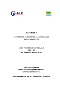 MOTEKAR Monitoring Elektronik Pajak Reklame Di Kota Bandung (Badan Pendapatan Daerah)