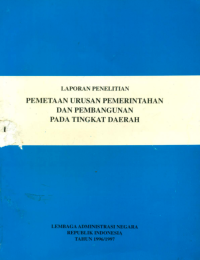 Pemetaan Urusan Pemerintahan dan Pembangunan Pada Tingkat Daerah