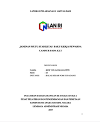 Jaminan Mutu Stabilitas Baku Kerja Pewarna Campur Pada KLT (BPOM)