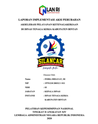 Akselerasi Pelayanan Ketenagakerjaan (Silancar) Di Dinas Tenaga Kerja Kabupaten Bintan