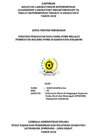 Strategi Penguatan Daya Saing PUMK Melalui Pembentukan Holding PUMK Di Kabupaten Sukabumi (Dinas Perdagangan Koperasi dam UMKM)
