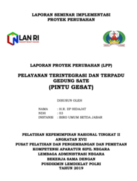 Pelayanan Terintegrasi Dan Terpadu Gedung Sate (Pintu Gesat) (Biro Umum Sekretariat Daerah Provinsi Jawa Barat)