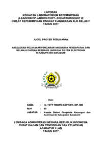Akselerasi Pelayanan Pencairan Anggaran Pendapatan Dan Belanja Daerah Berbasis Jaringan Sistem Elektronik Di Kabupaten Sukabumi (Badan Pengelola Keuangan dan Aset Daerah)