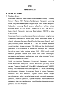 Percepatan Pelayanan Administrasi Terpadu (Paten) Di Kecamatan Suoh Kabupaten Lampung Barat