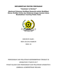 CUSTOMER IS PARTNER; Akselerasi Pelayanan Notifikasi Kosmetik Melalui Modifikasi Sistem Notifkos Online Dan Kolaborasi Dengan Asosiasi Dalam Memfasilitasi Coaching Pelaku Usaha (Direktorat Penilaian Obat Tradisional Suplemen Makan Dan Kosmetik Balai Besar POM (BPOM))