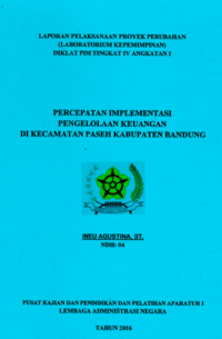 Percepatan Implementasi Pengelolaan Keuangan Di Kecamatan Paseh Kabupaten Bandung