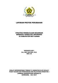 Strategi Pengelolaan Keuangan Berbasis Teknologi Informasi Di Kabupaten Way Kanan (Badan Pengelolaan Keuangan dan Aset Daerah)
