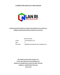 Optimalisai Penyimpanan Peraturan Kepegawaian Dengan SIPERON (Sistem Penyimpanan Regulasi Online) Kabupaten Tasikmalaya (TERBAIK 1)