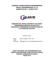 Pembangunan Sistem Pariwisata Dan Ekraf Terintegrasi (SIMPATI) Dalam Upaya Mendorong Perkembangan Ekonomi Kreatif Di Tangerang Selatan (Dinas Pariwisata)