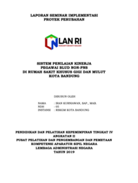 Sistem Penilaian Kinerja Pegawai BLUD Non-PNS Di Rumah Sakit Khusus Gigi Dan Mulut (RSKGM) Dinas Kesehatan Kota Bandung (TERBAIK)