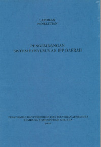 Pengembangan Sistem Penyusunan IPP Daerah