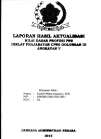 Laporan Aktualisasi Nilai-Nilai Dasar Profesi ASN di LAN Bandung