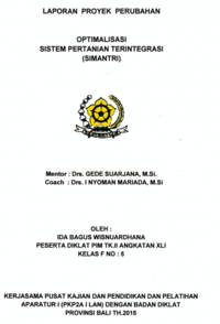 Optimalisasi Sistem Pertanian Terintegrasi (SIMANTRI) (Dinas Pertanian dan Tanaman Pangan Provinsi Bali)