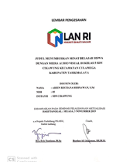 Menumbuhkan Minat Belajar Siswa Dengan Media Audio Visual Di Kelas 5 Di SDN Cikawung Kecamatan Culamega Dinas Pendidikan dan Kebudayaan Kabupaten Tasikmalaya