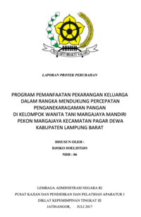 Program Pemanfaatan Pekarangan Keluarga Dalam Rangka Mendukung Percepatan Penganekaragaman Pangan Di Kelompok Wanita Tani Margajaya Mandiri Pekon Margajaya Kecamatan Pagar Dewa Kabupaten Lampung Barat (Dinas Ketahanan Pangan)
