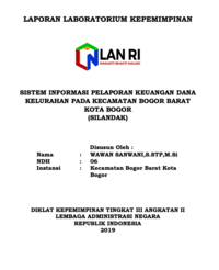 Sistem Informasi Pelaporan Keuangan Dana Kelurahan (SILANDAK) Pada Kecamatan Bogor Barat Kota Bogor