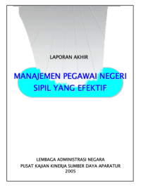 Manajemen Pegawai Negeri Sipil Yang Efektif