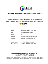 Strategi Percepatan Integrasi Satu Data di Badan Pusat Statistik Kota Bandung Melalui Optimalisasi Konsultasi Statistik (INSAN)