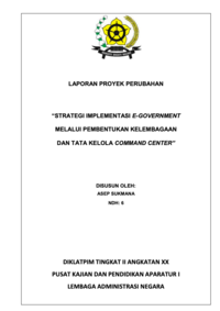 Strategi Implementasi E-Government Melalui Pembentukan Kelembagaan dan Tata Kelola Command Center (Dinas Komunikasi dan Informatika Provinsi Jawa Barat)