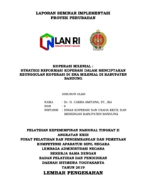 Koperasi Milenial; Strategi Reformasi Koperasi Dalam Menciptakan Keunggulan Koperasi Di Era Milenial Di Kabupaten Bandung (Dinas Koperasi dan Usaha Kecil Dan Menengah)