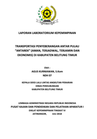Transportasi Penyeberangan Antar Pulau ANTAREK (Aman, Terjadwal, Terjamin Dan Ekonomis) Di Dinas Perhubungan Kabupaten Belitung Timur (TERBAIK)