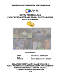 Sistem Pengelolaan Pusat Kesejahteraan Sosial Di Kota Bogor (PUSKESOS MANTAP) (Dinas Sosial)