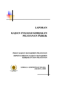 Kajian Evaluasi Kebijakan Pelayanan Publik