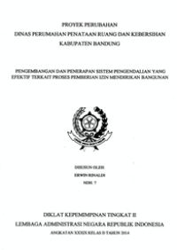 Pengembangan Dan Penerapan Sistem Pengendalian Yang Efektif Terkait Proses Pemberian Izin Mendirikan Bangunan (Dinas Perumahan Penataan Ruang dan Kebersihan Kabupaten Bandung)