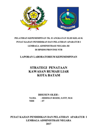 Strategi Penataan Kawasan Rumah Liar Kota Batam (Dinas Perumahan Rakyat Pemukiman Dan Pertamanan Kota Batam)