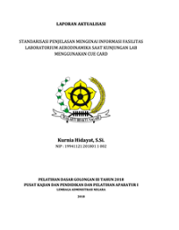 Standarisasi Penjelasan Mengenai Informasi Fasilitas Laboratorium Aerodinamika Saat Kunjungan Lab Menggunakan Cue Card (Lembaga Penerbangan dan Antariksa Nasional)