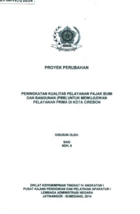 Peningkatan Kualitas Pelayanan Pajak Bumi Dan Bangunan (PBB) Untuk Mewujudkan Pelayanan Prima Di Dinas Pendapatan dan Pengelolaan Keuangan Daerah Kota Cirebon