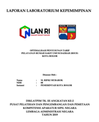 Optimalisasi Penyusunan Tarif Pelayanan Rumah Sakit Umum Daerah (RSUD) Dinas Kesehatan Kota Bogor