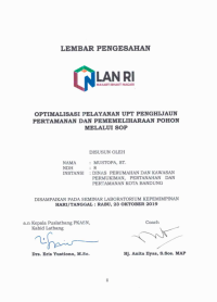 Optimalisasi Pelayanan UPT Penghijaun Pertamanan Dan Pememeliharaan Pohon Melalui SOP (Dinas Perumahan dan Kawasan Permukiman, Pertanahan dan Pertamanan Kota Bandung)