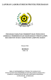 Program Fasilitasi Pembentukan Pengurus Lembaga Pemberdayaan Masyarakat Pekon (LPMP) Kecamatan Sukau Kabupaten Lampung Barat